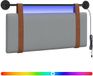 vidaXL Hangend hoofdbord Met LED-verlichting Lichtgrijs Antiek PU