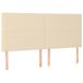 VidaXL Hoofdbord en Voeteneind Crème Polyester/Hout 900 mm x 50 mm x 1180 mm - 1280 mm