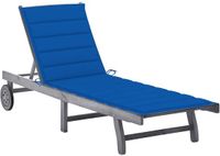 vidaXL Lit de jardin avec coussin acacia massif gris