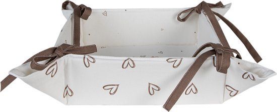 Clayre & Eef Broodmand 35x35x8 cm Wit Bruin Katoen Vierkant Konijn