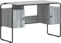 vidaXL Bureau met opslag Grijs Sonoma 120 x 50,5 x 75,5 cm