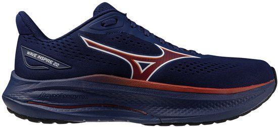Mizuno Wave Inspire 22 Heren Hardloopschoenen - donkerblauw/rood - Maat 42