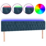 VidaXL Hoofdbord LED 180x7x78/88 cm Fluweel Donkerblauw