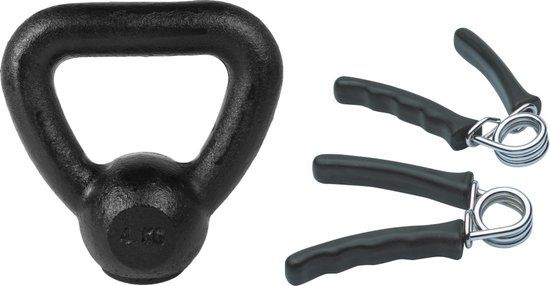 Tunturi Fitness Set - Knijphalters 2 stuks - Kettlebell 4 kg - PVC
