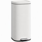 HOMCOM 30L Keukenafvalemmer met deksel pedaalemmer crèmewit