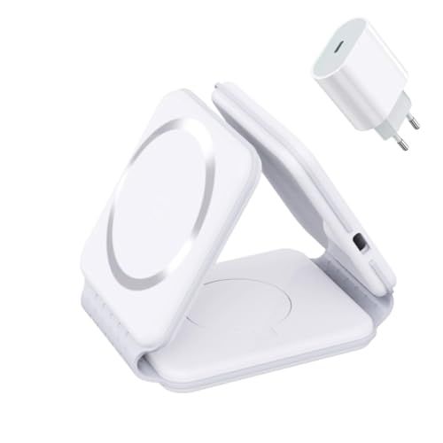 3-in-1 Draadloze Oplader - Opvouwbaar - 15W - Met USB-C Adapter