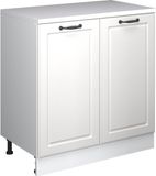 Vicco Keukenkast voor schuine wand R-Line, Wit Landhuis, 80 cm zonder schuine kant met 2 deuren