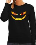 Bellatio Decorations Shoppartners Bv Monster Gezicht Halloween Verkleed Sweater Zwart - Dames - Horror Trui / Kleding / Kostuum S