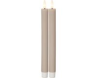 Star Trading LED kaars Flame Stripe set van 2 gemaakt van was, bruin