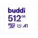 Buddi carte mémoire MicroSDXC avec adaptateur carte SD 512 Go blanc