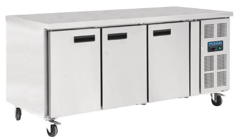 Polar patisserie koelwerkbank 3 deurs 86 x 202 x 80 cm