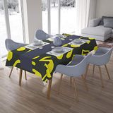 Bonamaison Tafelkleed, Anti-Mold, Sneldrogend, Waterdicht, 100% Polyester Tafellaken, Neon Geel, Rook, 140 x 200 Cm
