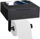 Ibenzoa® Moderne Zwarte Toiletpapierhouder met Vochtige Doekjesbox en Plank voor Badkamer