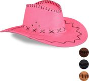 Merkloos Relaxdays Cowboyhoed Carnaval Roze