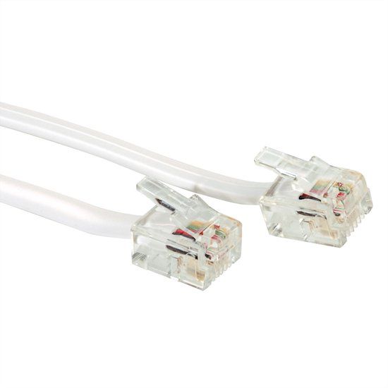 VALUE RJ11 platte kabel 6P4C, grijs, 6 m
