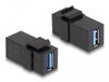 Delock Keystone Module USB 3.0 A female to USB 3.0 A female black (1:1)