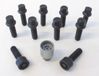 H&R Wielboutenset bolkonisch R14 M14x1.50 - Lengte 63mm - Zwart - 10 stuks - incl. wielsloten