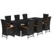 vidaXL 9-delige Tuinset Poly Rattan Zwart