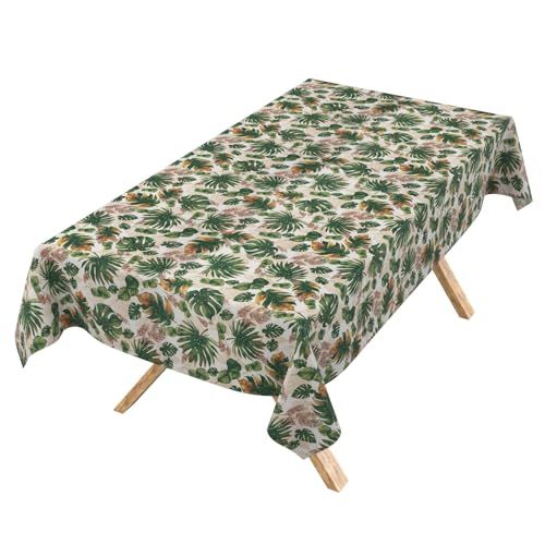 ANRO Tafelkleed Jungle bladeren Meerkleurig 160x140cm Rechte rand Afwasbaar Waterafstotend