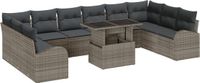 vidaXL Tuinbank Set 11-delig Grijs Polywood