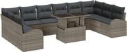 vidaXL Tuinbank Set 11-delig Grijs Polywood