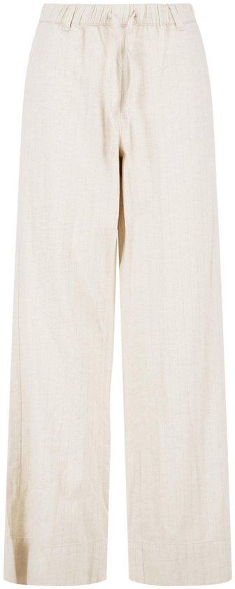 Zusss Gestreepte Wijde Broek 0303 0014 Kit Dames Beige XL