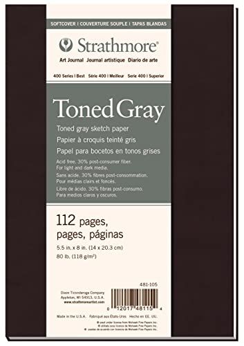 Pro Art Strathmore Sketch Softcover Journal - 14,0 x 20,3 cm - 56 vellen - grijs getint