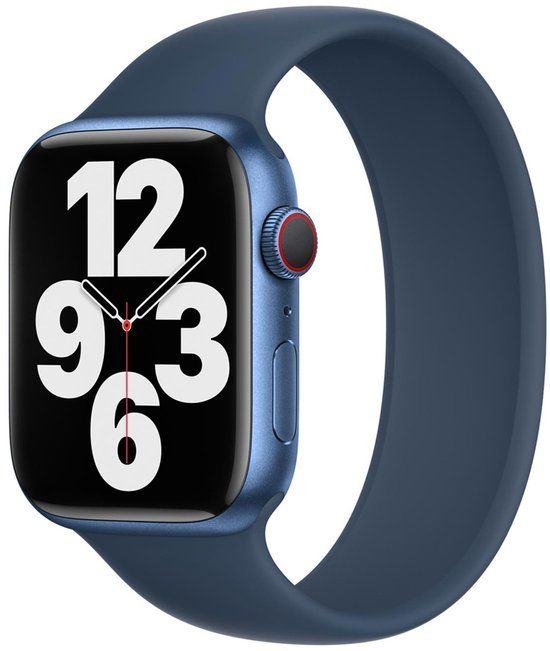 Apple Siliconen solobandje voor de Apple Watch | 38/40/41/42 mm - Maat 5 - Abyss Blue