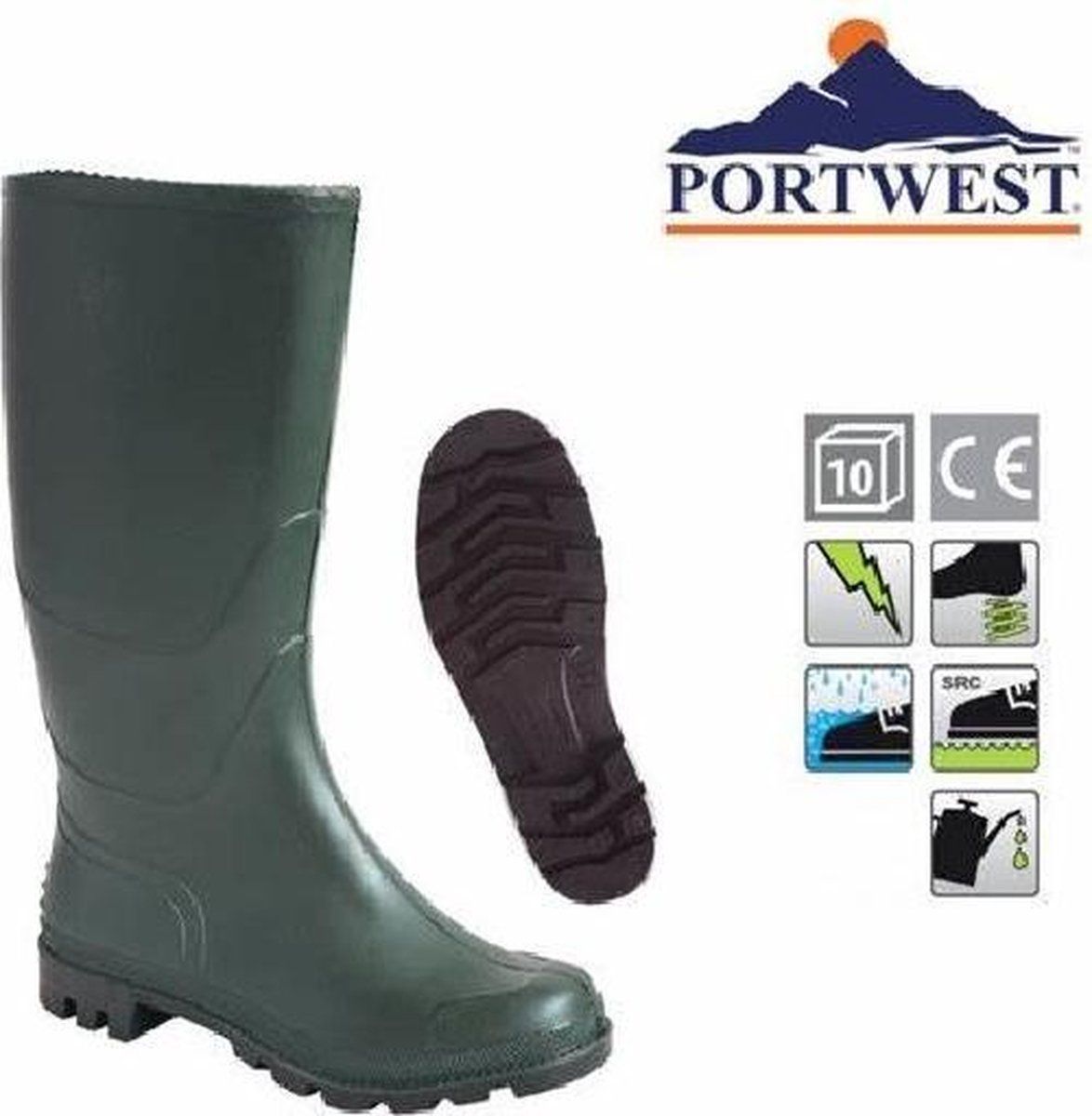 Portwest FW90 PVC laars Zwart maat 45