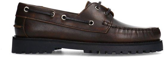 Sacha - Dames - Bruine leren bootschoenen - Maat 38
