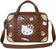 Hello Kitty Sacoche d'ordinateur portable aspect cuir - Marron - 16 pouces