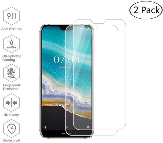 MK24 Nokia 7.1 2018 Screen Protector [2-Pack] Tempered Glas Screenprotector