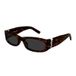 Saint Laurent Sl M152 Lunettes de soleil unisexe Havane rectangulaires gris 55mm