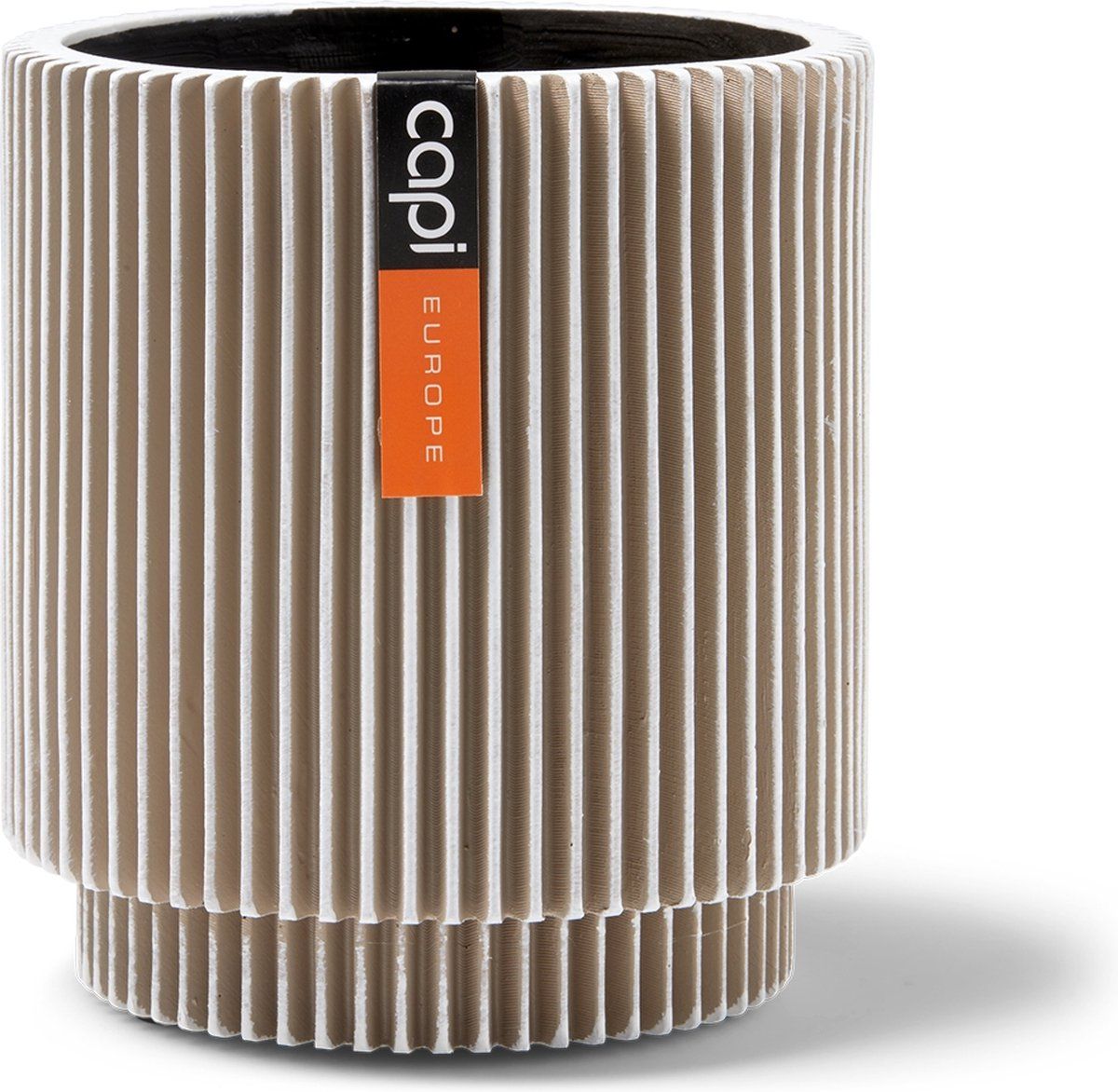 Capi Europe Vaas cilinder Groove - 8x9 - Ivoor - Bloempot voor binnen - BGVI311