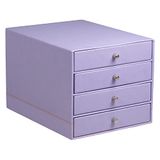 RHODIA 318869C - Ladenbox met 4 Laden Iris - 24,8 x 32,7 x 22,8 cm - Oranje Zadelstiksel - Buitenkant in Imitatieleer - Home Office Rhodiarama Collectie - Bureauorganisatie en Stijlvolle Opberging