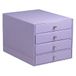 RHODIA 318869C - Ladenbox met 4 Laden Iris - 24,8 x 32,7 x 22,8 cm - Oranje Zadelstiksel - Buitenkant in Imitatieleer - Home Office Rhodiarama Collectie - Bureauorganisatie en Stijlvolle Opberging