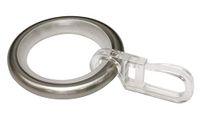 Gardinia Gordijnringen met glij-inzetstuk en gordijnhaak, metaal, voor Ø16 mm, rvs-look, 10 stuk