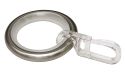 Gardinia Gordijnringen met glij-inzetstuk en gordijnhaak, metaal, voor Ø16 mm, rvs-look, 10 stuk