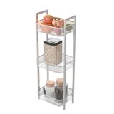 Amig - Multifunctionele opbergkast - 3 lagen manden - Wit staal - Keukenopbergkast voor potten, groenten of fruit - Afmetingen: 33 x 25 x 85 cm
