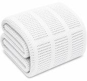Respirant Coton Couverture cellulaire pour lit une personne 180 x 230 cm