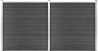 vidaXL Schuttingpanelenset - 353x186 cm - HKC - Zwart