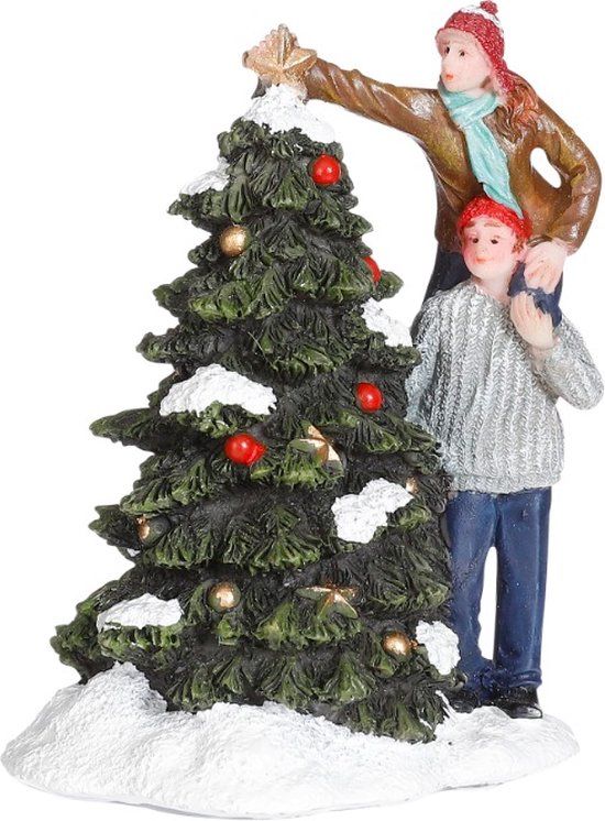 Luville Dave & Britt decorating the tree l7xb5xh9cm Kersthuisjes & Kerstdorpen