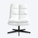 MEUBLE COSY Leunstoelen, 360 graden draaibaar vrijetijdsstoel, met opvouwbare rugleuning, bekleding van Scandinavische stof, metalen poten, wit, 65x79,5x85cm