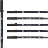 Tombow Brush pen - ABT N15 - Dual Brushpen - Zwart - 6 stuks