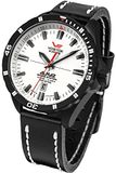 Vostok Europe Heren analoog automatisch horloge met lederen armband NH35-320C680, zwart, Riemen.