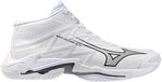 Mizuno Wave Lightning Elite Mid Indoor Schoenen Unisex Volleybal Wit/Ultimate Gray/Zwart Maat 44.5
