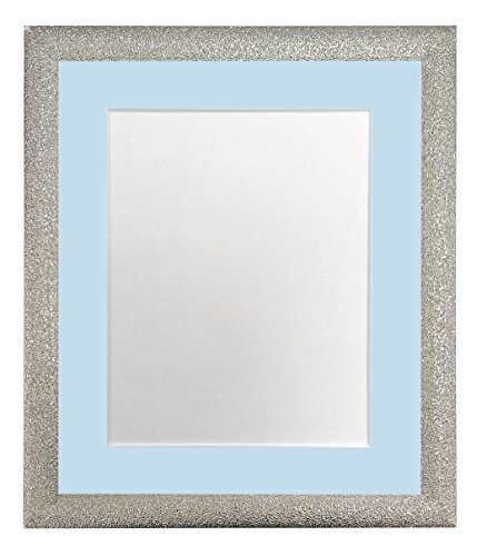 FRAMES BY POST FRAMES VAN POST Glitz Champagne Zilver Fotolijst met Blauwe Bevestiging 24 x 20 Beeldgrootte 20 x 16 Inch Kunststof Glas