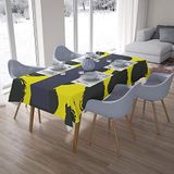 Bonamaison Tafelkleed, Anti-Mold, Sneldrogend, Waterdicht, 100% Polyester Tafellaken, Neon Geel, Rook, 140 x 200 Cm
