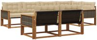 vidaXL - Acacia Hout Loungeset - Hoek Loungeset - 7 Zitplaatsen - Natuurlijk en Beige