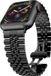 Qubix Metalen Schakelband Zwart Geschikt voor Apple Watch 44mm/45mm/46mm/49mm
